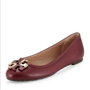Tory Burch Burgundy Leather Flats size8